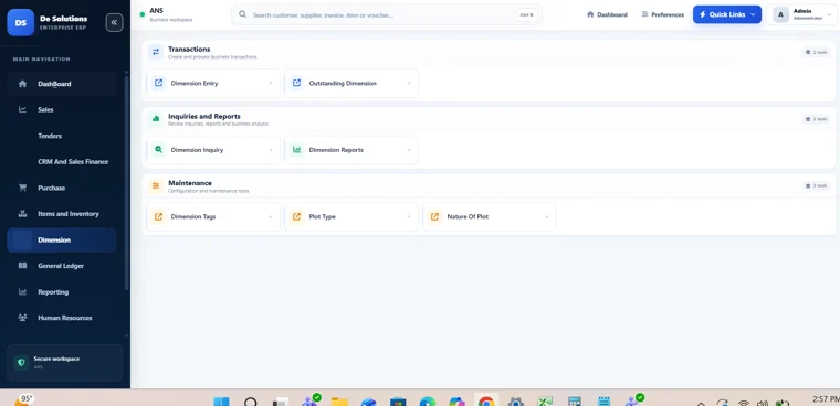 Dynamic ERP: Manufacturing Workspace