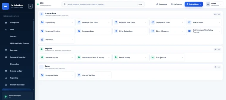 Dynamic ERP: System Administration